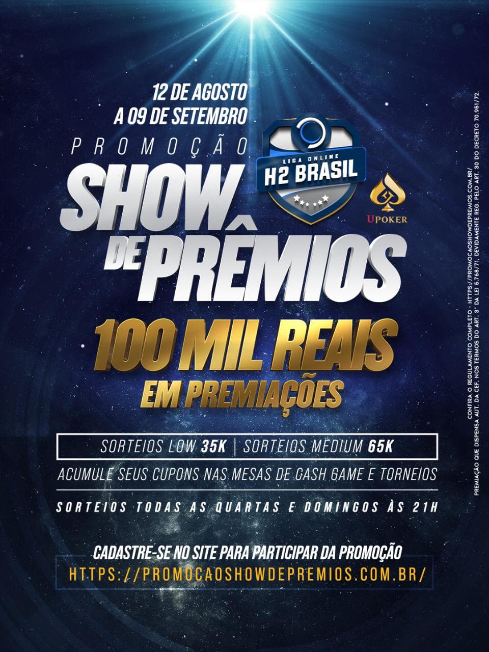 No dejen pasar esta promoción Show de Premios que UPoker y H2Brasil te traen