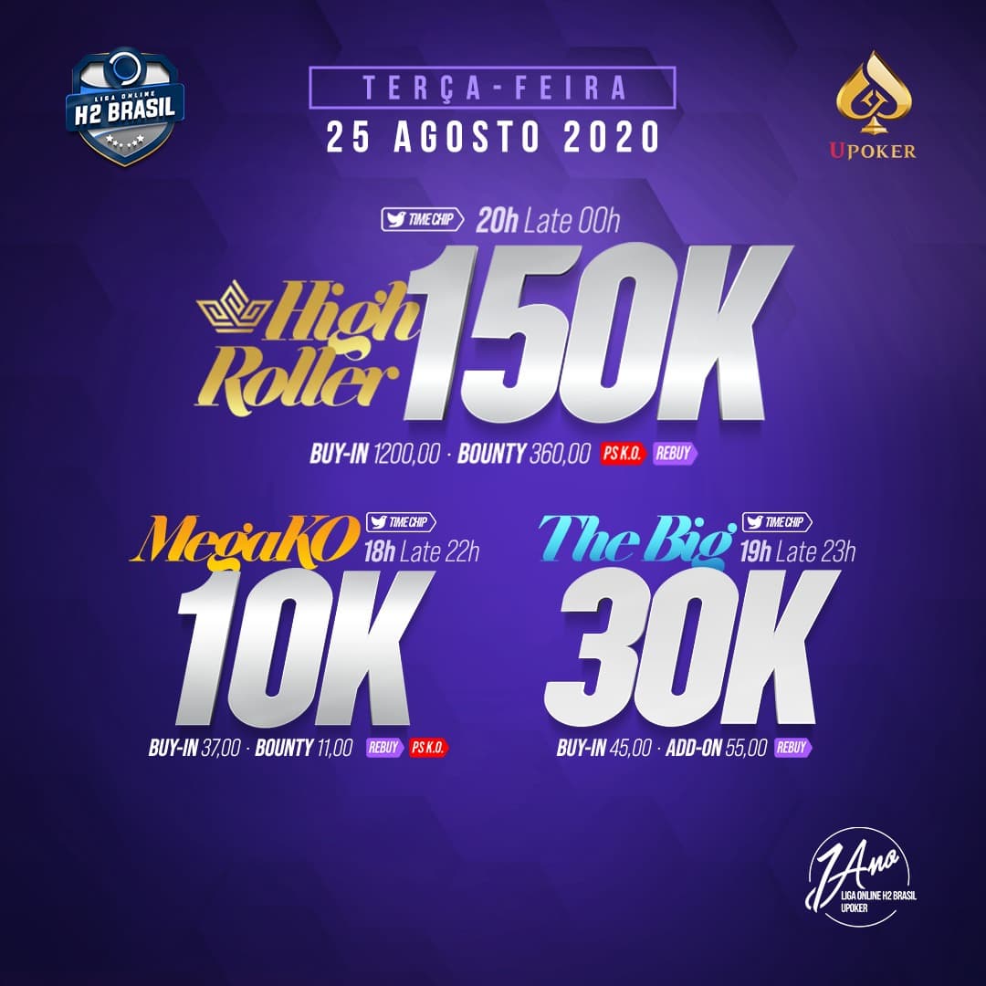 Hoy es un buen dia para jugar el torneo de UPoker y el Club H2Brasil